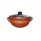 Clay Cooking Pan Popular with Glass Lid (Size 0.75L)
