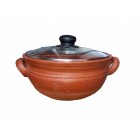 Clay Cooking Pan Popular with Glass Lid (Size 1.5L)