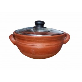 Clay Cooking Pan Popular with Glass Lid (Size 0.75L)